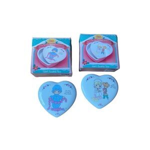 Vintage 90s Precious Moments- Heart Shaped Ceramic Trinket Boxes box